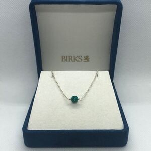 💛 Silver & Green Stone Choker Necklace